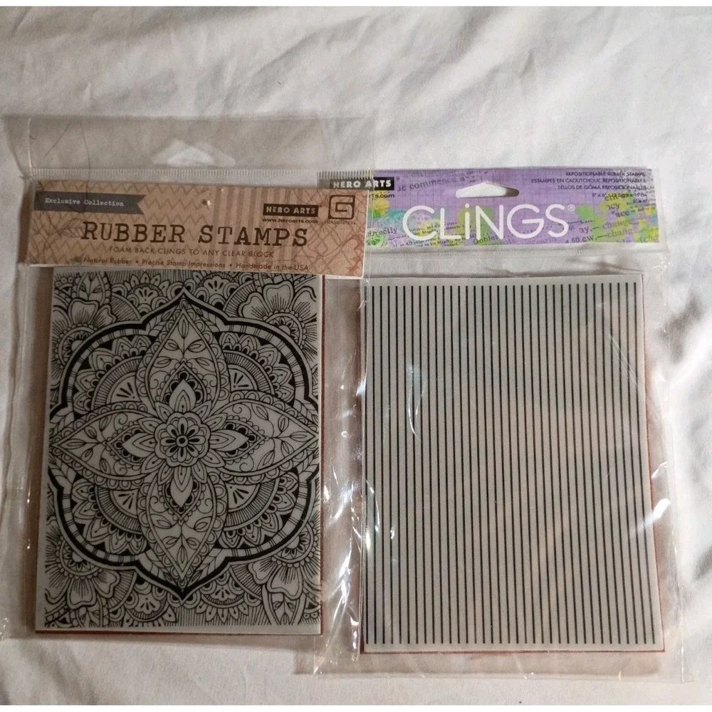 Hero Arts & Penny Black Cling Rubber Stamps Spice Market Pinstripes Hidden Lane
